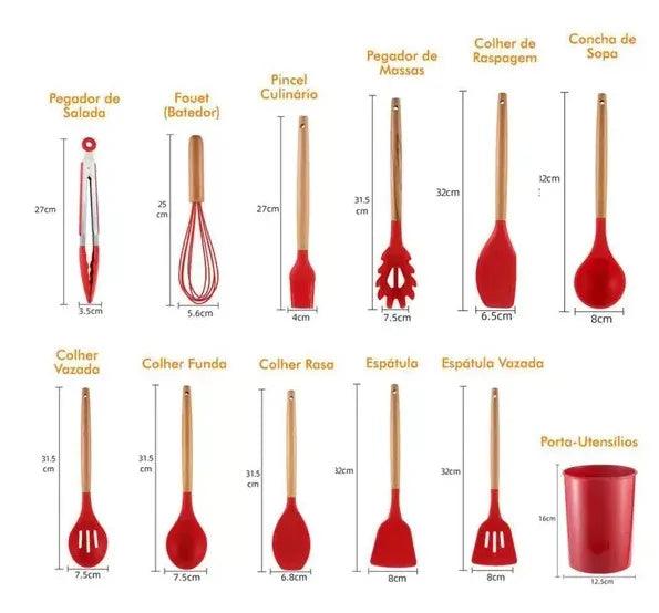 Kit de 11 Utensílios Para Cozinha de Silicone + 1 Pote de Brinde - Our Kitchen - ESQUENTA BLACK FRIDAY - Fire Feast