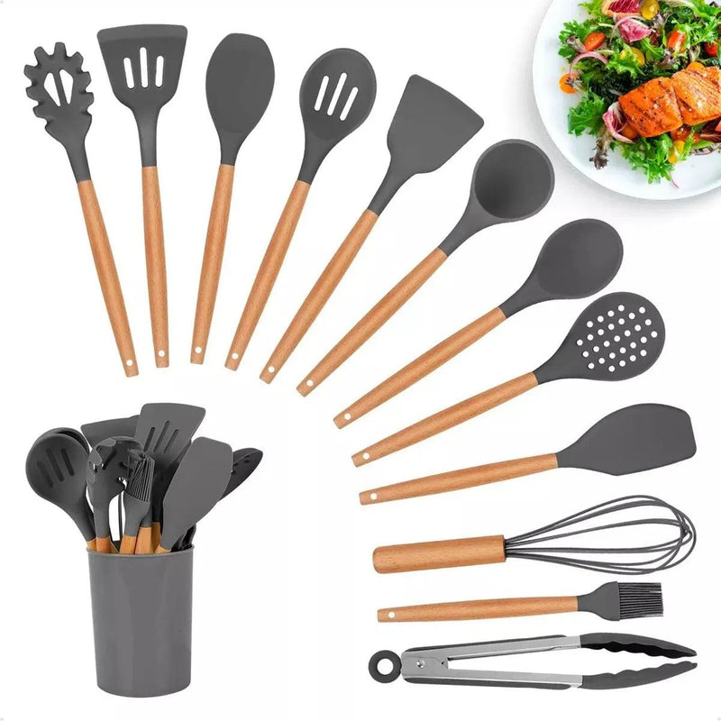 Kit de 11 Utensílios Para Cozinha de Silicone + 1 Pote de Brinde - Our Kitchen - ESQUENTA BLACK FRIDAY - Fire Feast