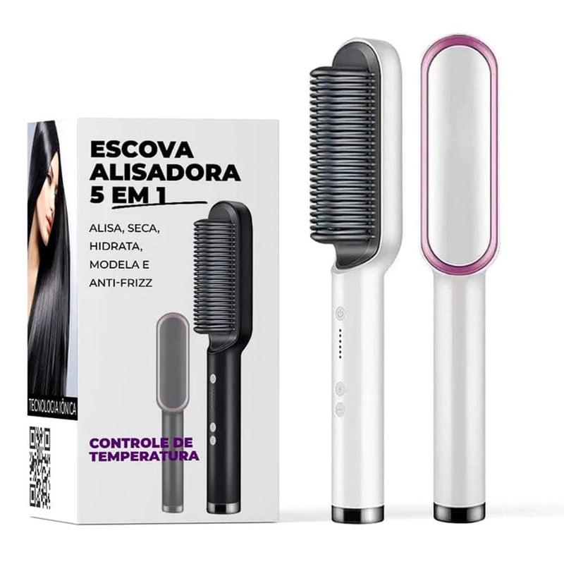 Escova Alisadora Bivolt 5 em 1 - Natural Beauty